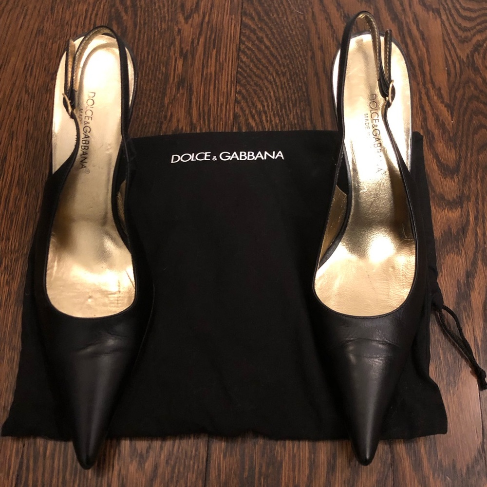 DOLCE & GABBANA Classic Black Slingback Pumps